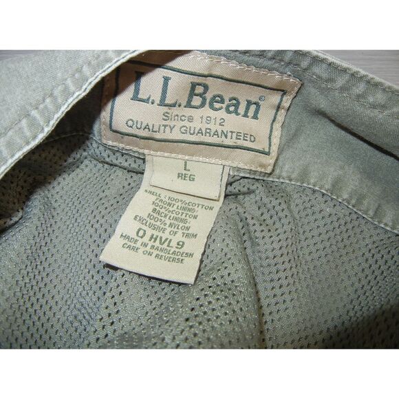 LL Bean Vest Mens Large Beige Fly Fishing Hunting Safari Zip Up Ripstop Utility - Picture 14 of 14